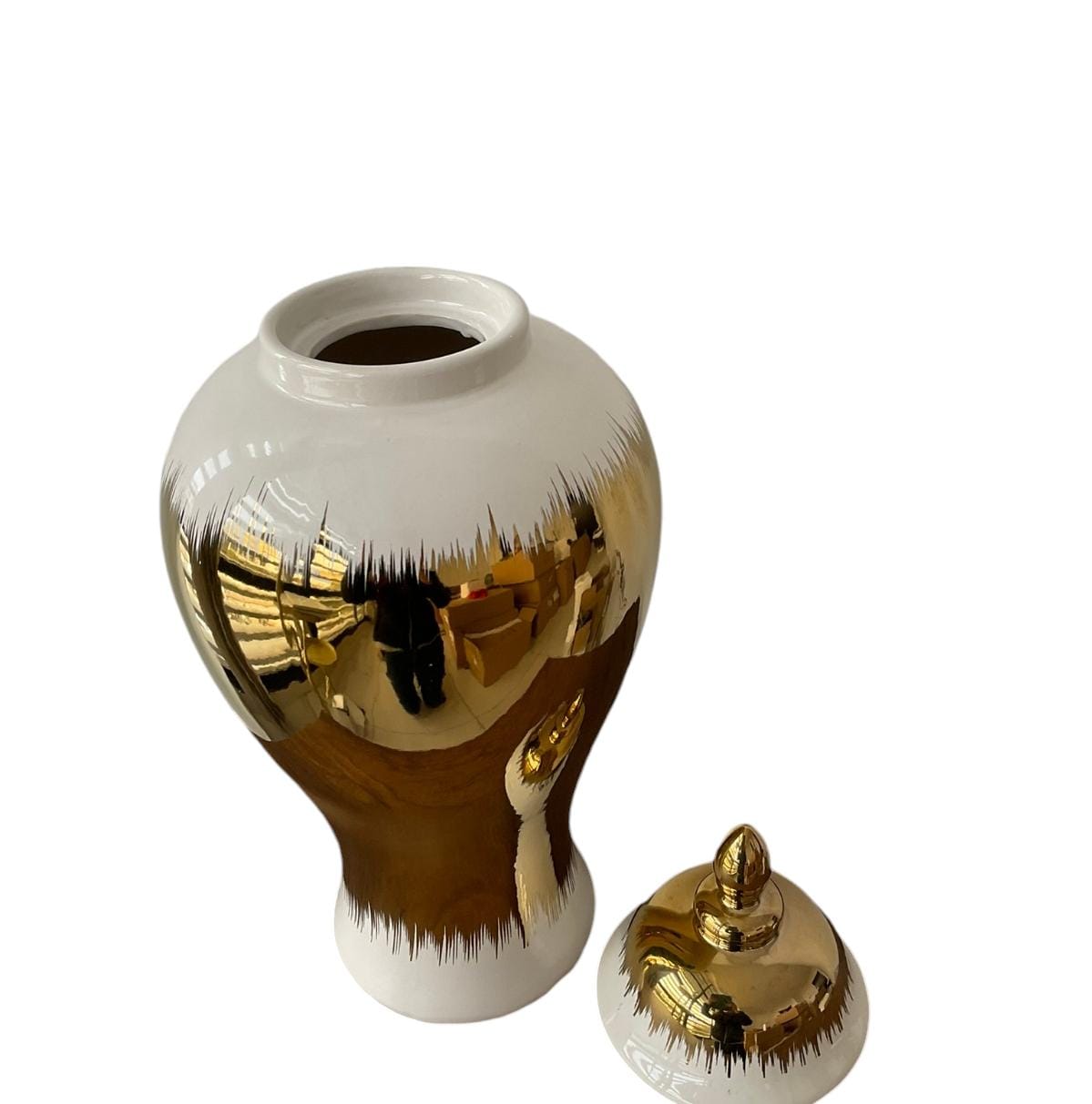 Miniatura 3 de Jarron florero en ceramica con tapa